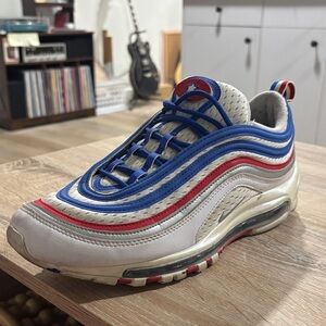 Nike Air Max 97 White with Red and Blue Accents